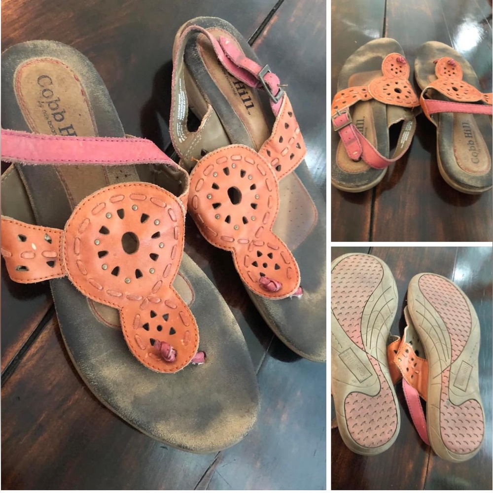 FREE ADD ON *AS IS* COBB HILL 10 orange genuine leather sandals